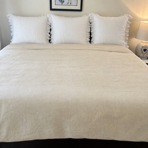 Casaluna Other - Casaluna Heavyweight Linen Blend Duvet Cover Full / Queen Natural Beige Textured